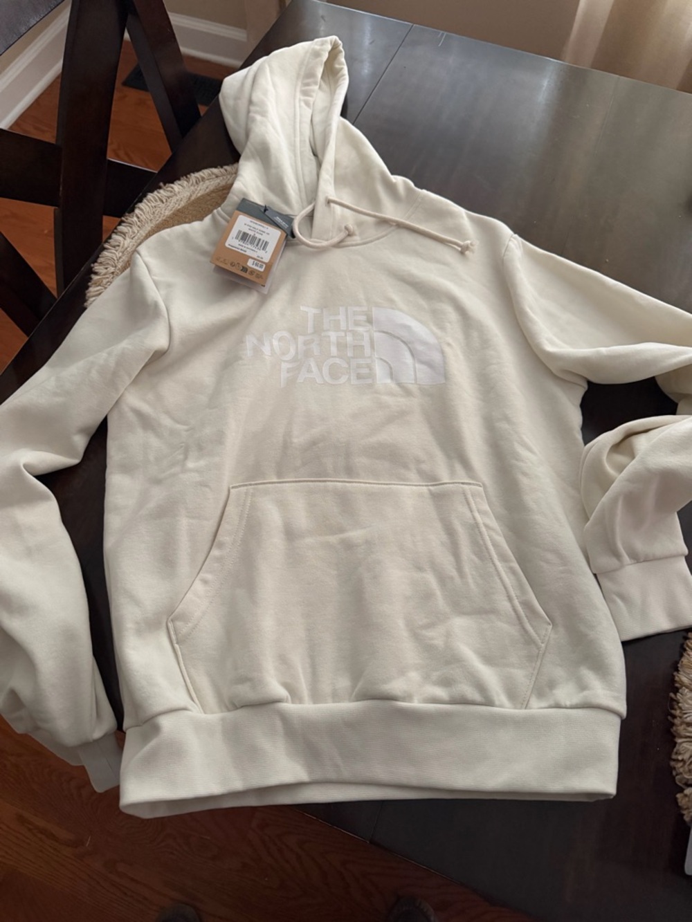 The North Face Off-White/Cream Pullover Hoodie with Logo